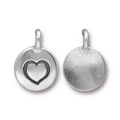 Charms & Solderable Accents Silver Plated Heart Charm